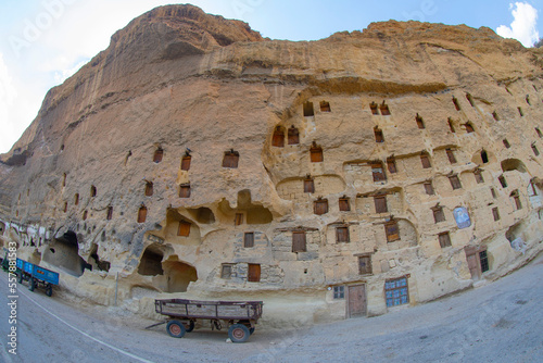 Taskale granaries are natural food storages in Taskale town of Karaman province,Turkey. photo