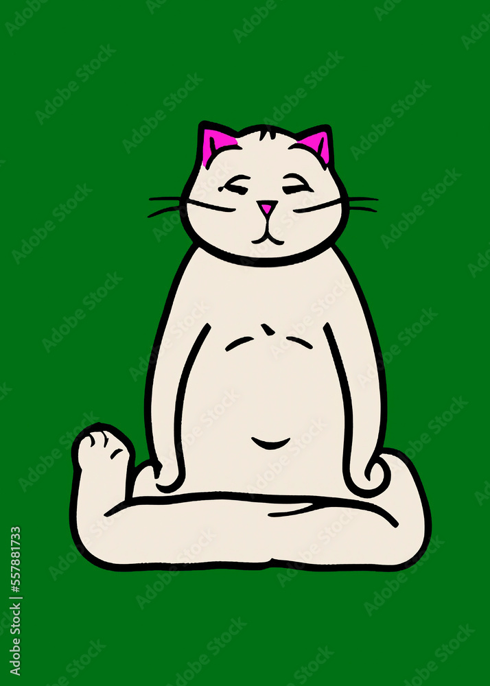 Illustration of cat practicing yoga. High quality illustration Illustration of cat practicing yoga. High quality illustration
