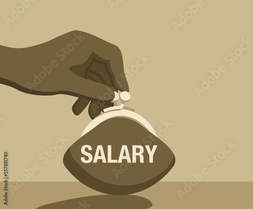Salary cutback - hand opening purse