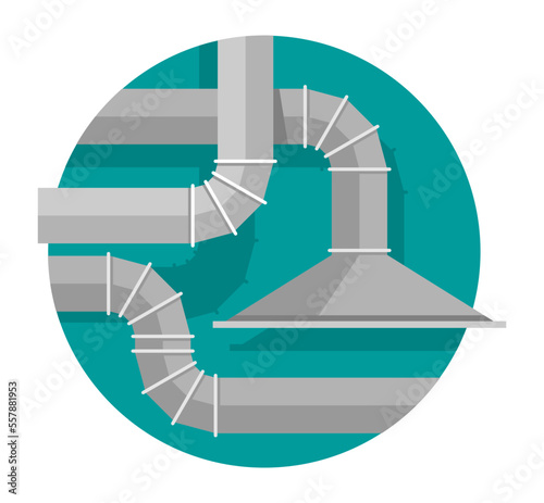 Ventilation system flat colorful icon