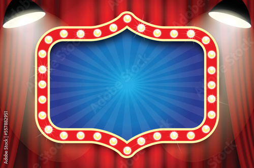 circus theatre sign with light frame blank