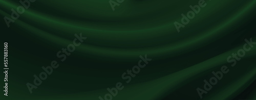 Smooth elegant green silk or satin luxury cloth texture can use as wedding background. Luxurious Christmas background or New Year background. 3d Vector illustration.