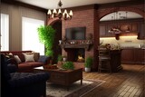 Modern american living room interior design
