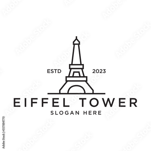 eiffel tower inspiration illustration logo design