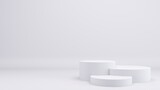 Minimal background.podium and white geometric background for product presentation. 3d rendering illustration.