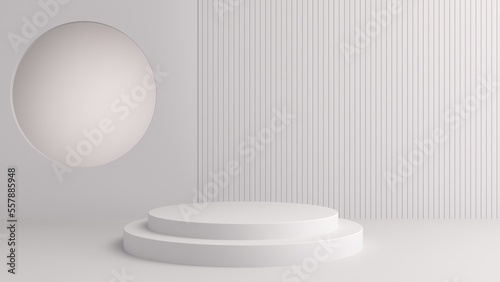 Foto Abstract minimal white podium mockup geometric on white background
