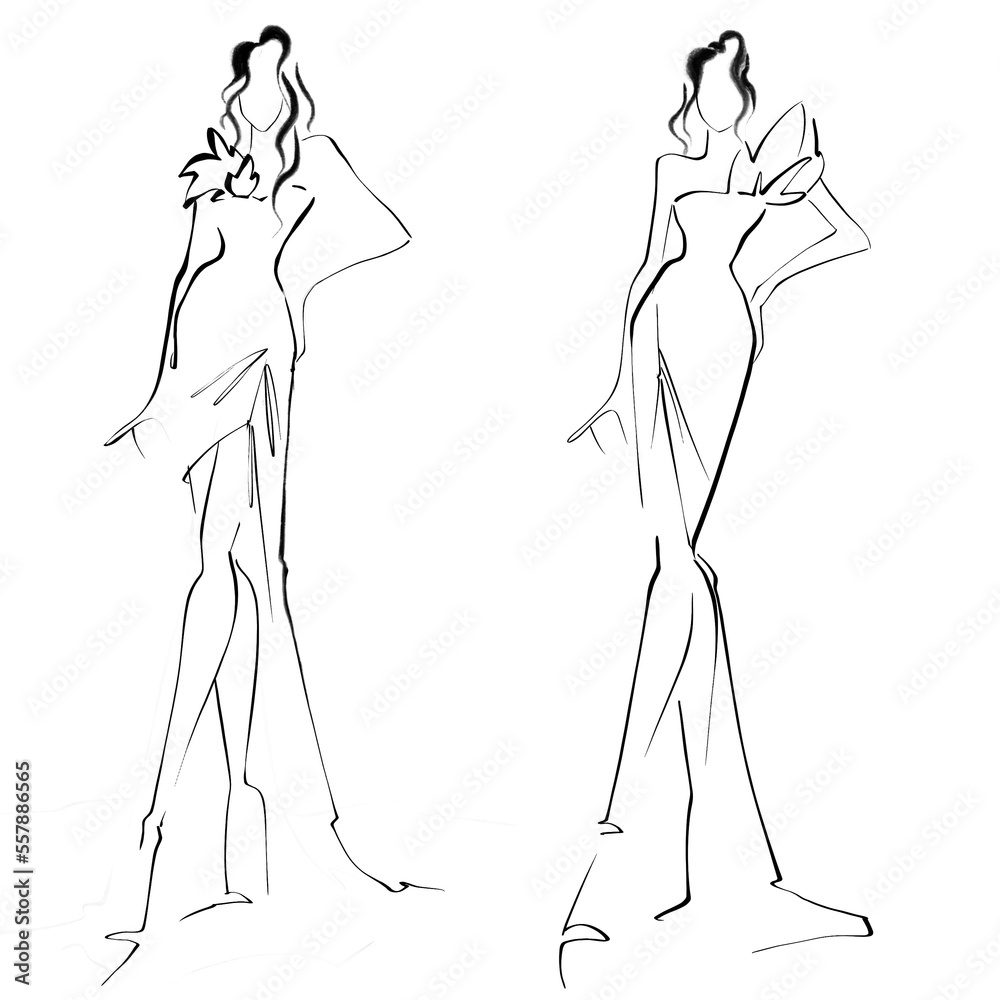 Sketch Of Women S Red Dresses Background Picture Of A Cocktail Dress  Background Image And Wallpaper for Free Download