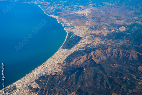 Aerial view of Tunisia during the flight Monastir to Lyon - Tunisia