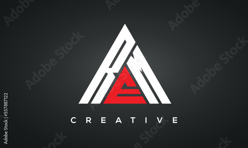 REM monogram triangle logo design