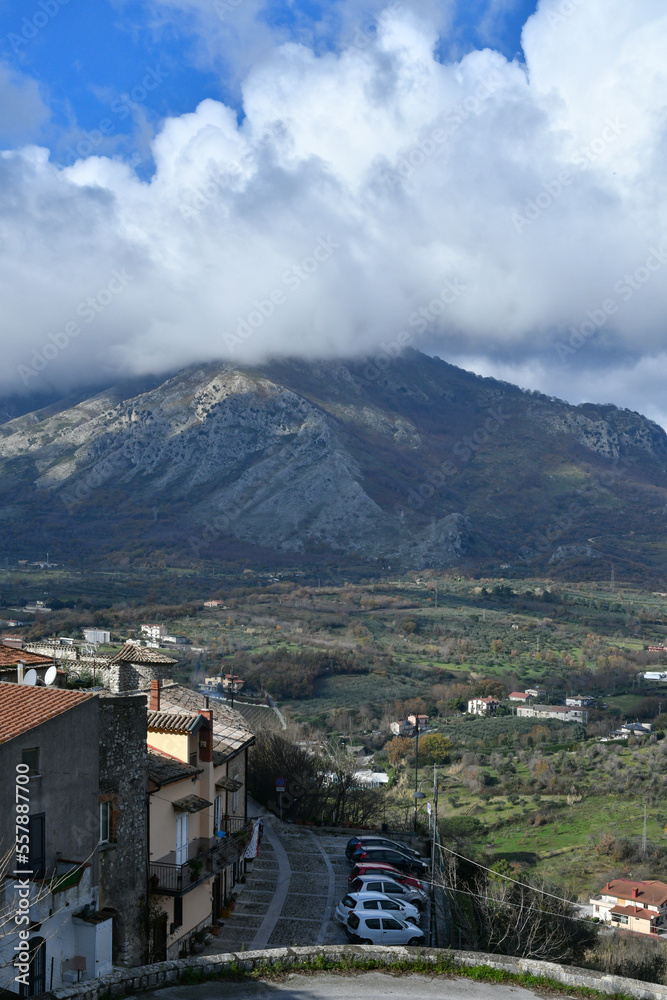 View of Montesarchio, a small town in the province of Benevento, Italy.