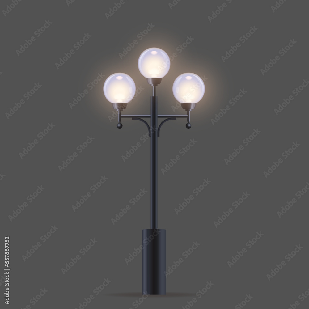 Modern street lamp or streetlight with round plafonds. Modern street lamp or streetlight with round plafonds.