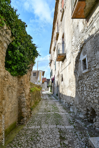 A narrow street among the old houses of Montesarchio  a village in the province of Benevento in Italy.