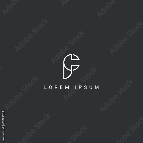 Outstanding professional letter PC CP logo design elegant trendy awesome artistic black and white color initial based Monogram icon.