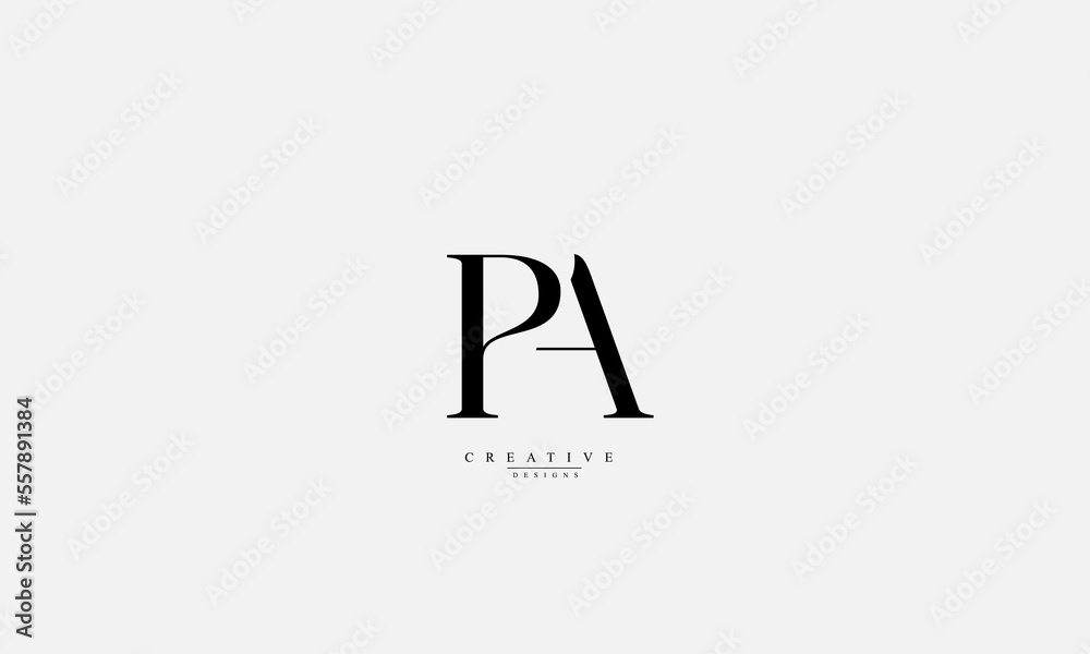 Alphabet letters Initials Monogram logo PA AP P A - obrazy, fototapety, plakaty 