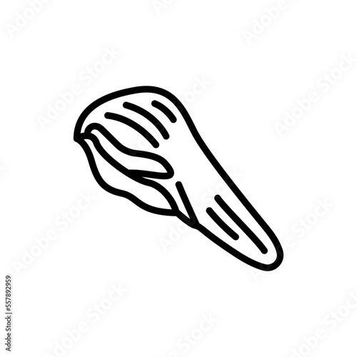 Beef tongue color line icon. Cutting meat.