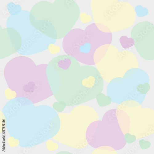 Delicate watercolor seamless pattern with colorful hearts