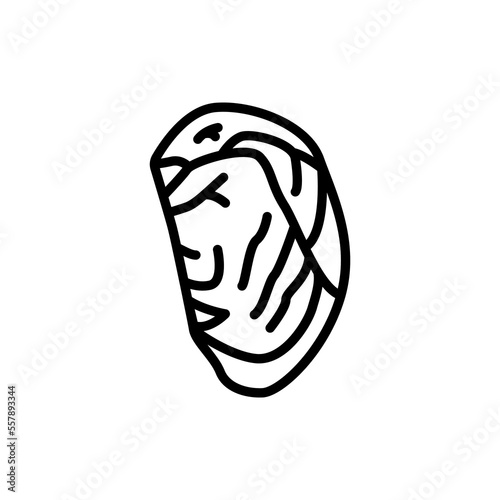 Ribeye beef steak color line icon. Cutting meat.