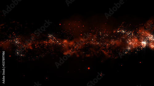 3D rendering of bright abstract cloud from particle structure
