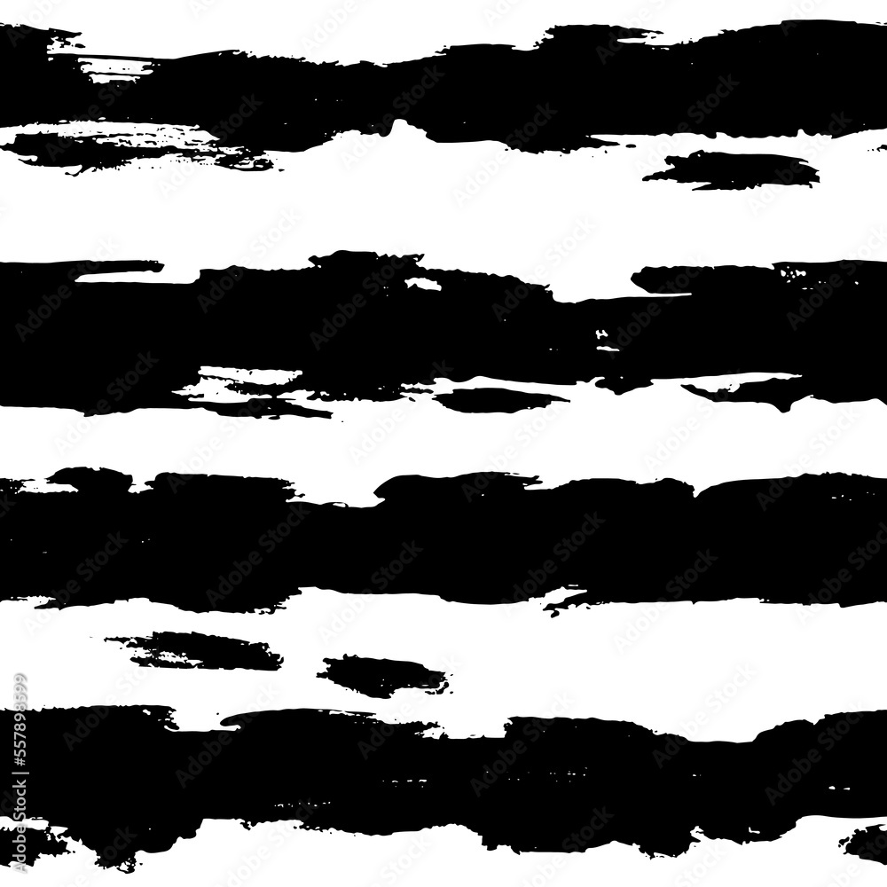 Fototapeta premium Handdrawn Dry Brush Seamless Strokes Vector Set
