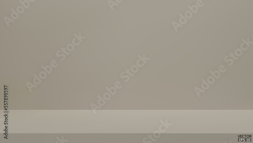 Abstract beige and gradient light background with studio backdrops. Beige Blank display or clean room for showing product. Beige background. Vector illustration.