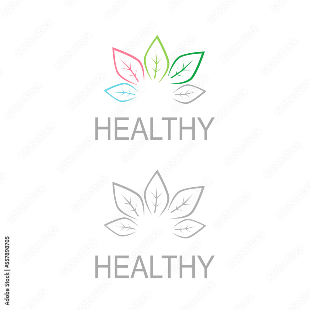 Natural Leaves Sign, Symbol, Art, Logo isolated On White