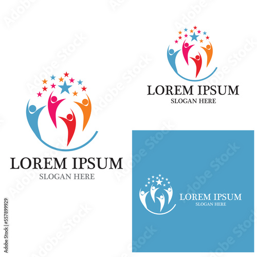 Community, network and social icon design template