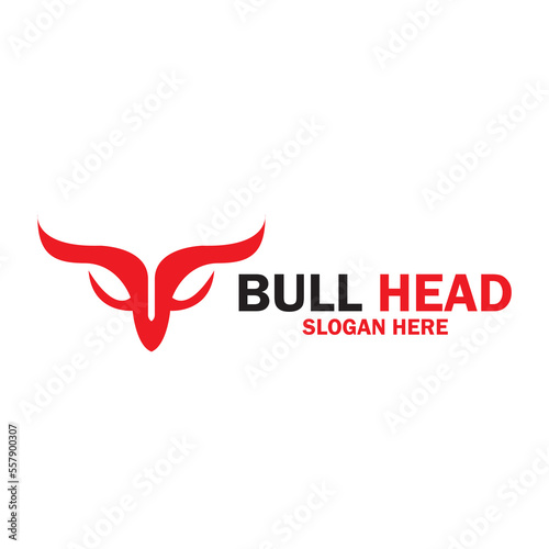 Long Horn Bull Buffalo Cow Cattle Head Toro Taurus logo design inspiration