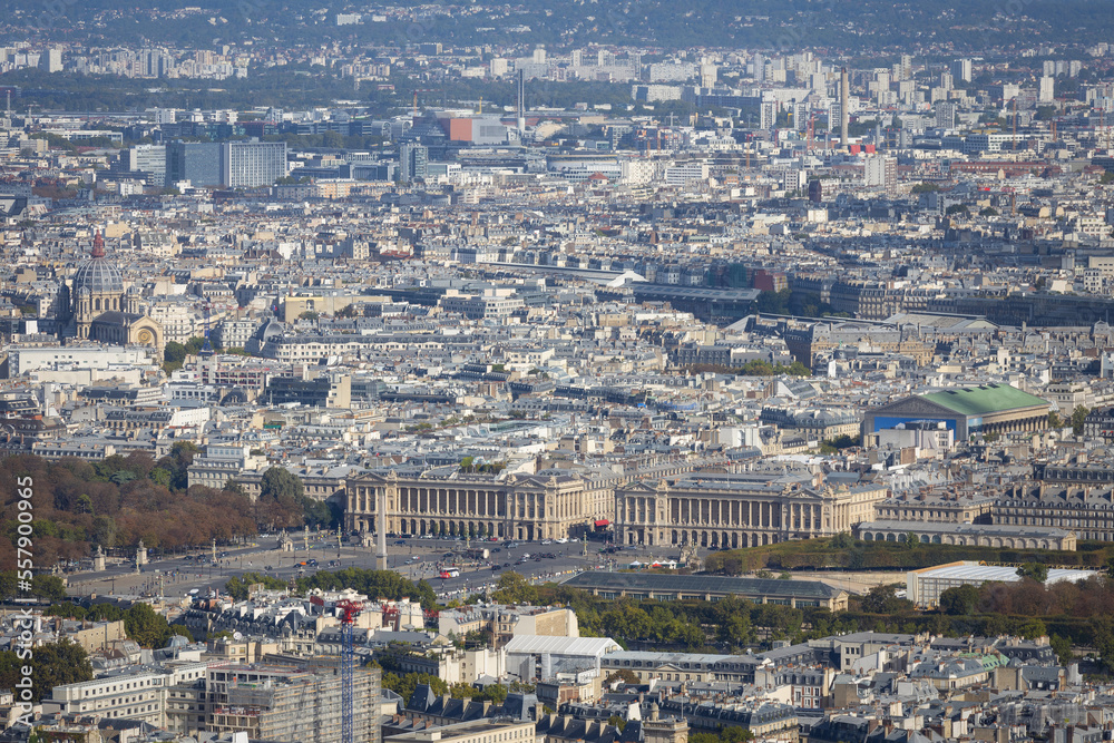 Beautiful architecture of Paris city with Place de la Concorde, France