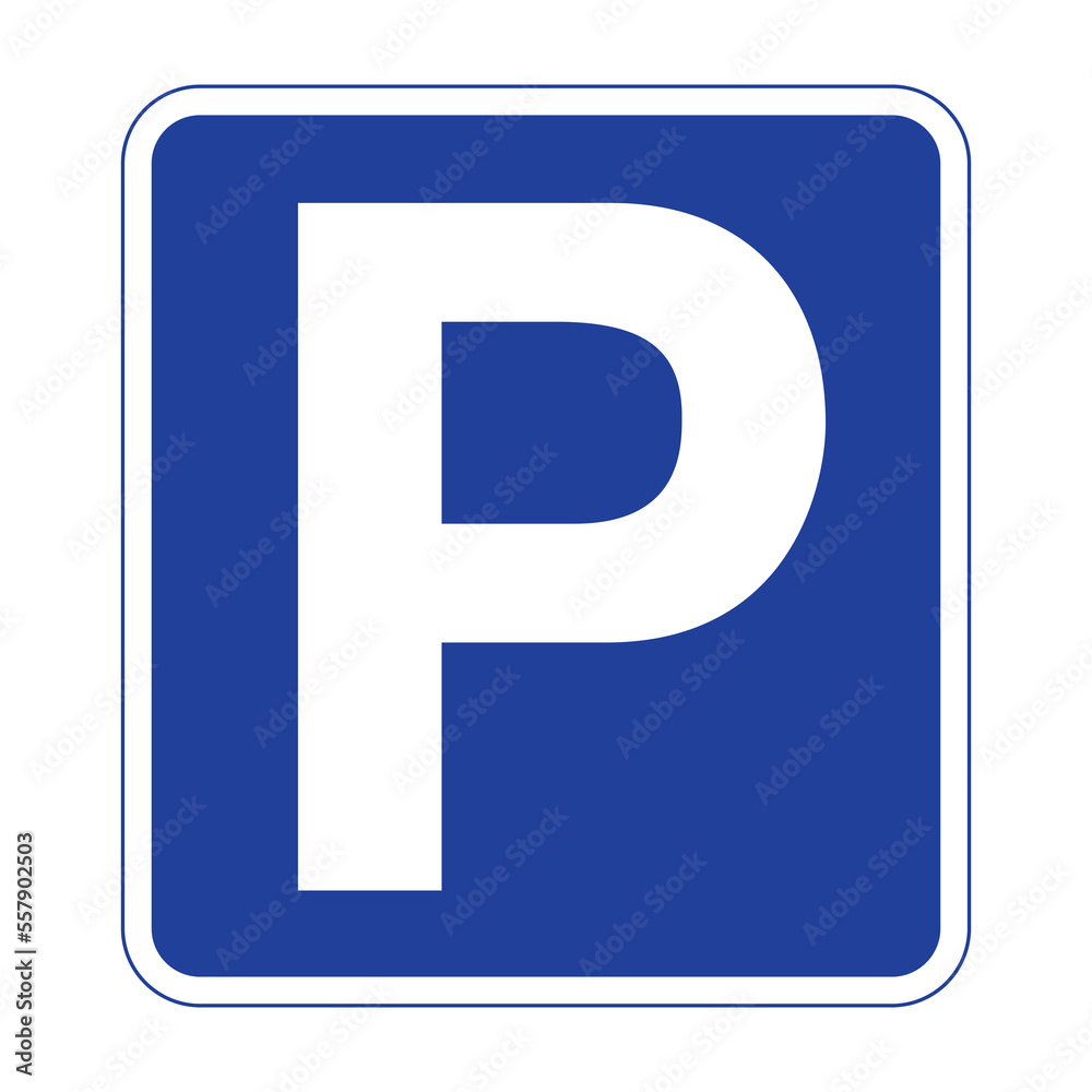 Parking Road Sign on Transparent Background Parking Road Sign on Transparent Background