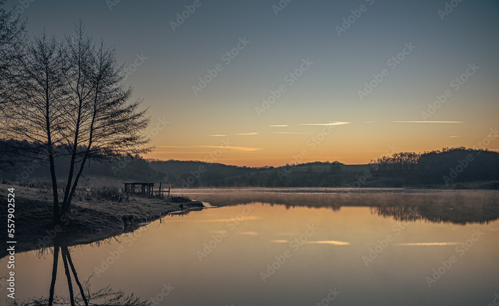 Sunrise on river