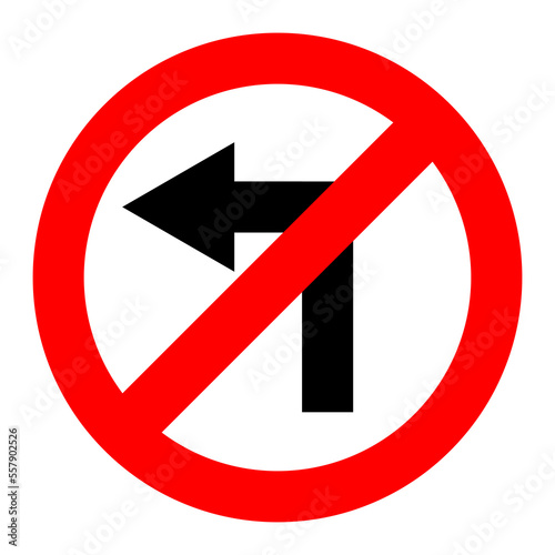 Free Download No Left Turn Road Sign on Transparent Background - GFXLoad