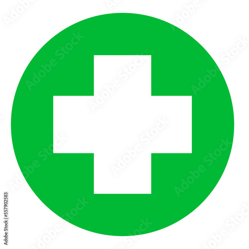 Round Medical Cross Symbol on Transparent Background