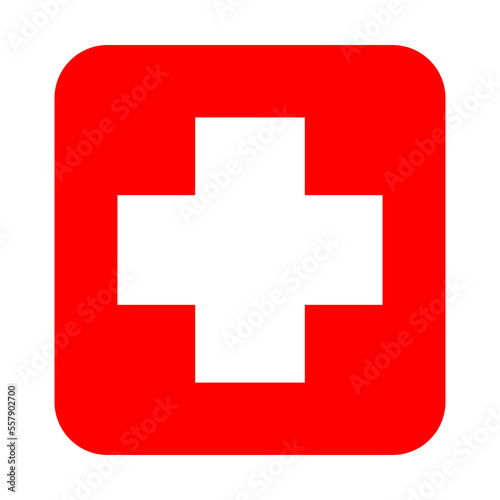 Medical Cross Symbol on Transparent Background