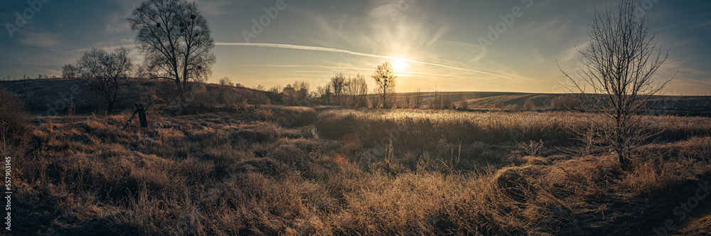 Winter sunrise on river Winter sunrise on river