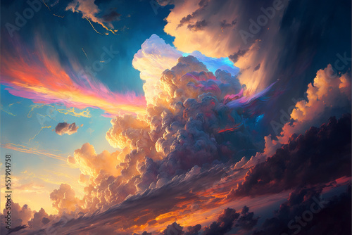 Beautiful skies illustrations - Create with generative AI technology