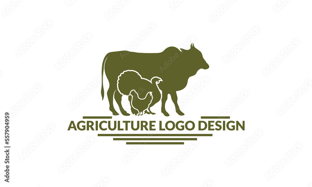 Obraz premium Agriculture Farm Logo Lesign. Farm Logo Vector Art, Icons, and Graphics. New Agriculture Logo Design Ideas