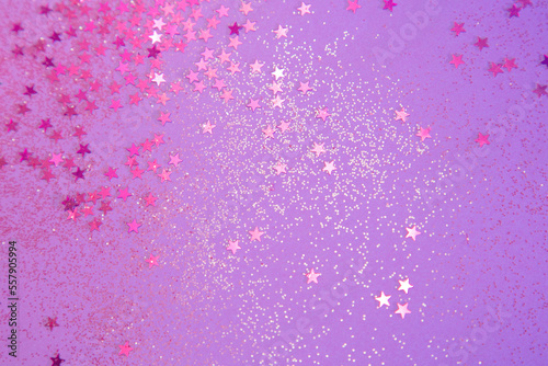 Purple background with little stars and shining dust  © Yelena