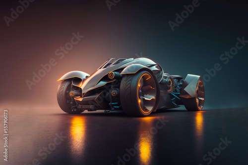 car on black background, ai generated