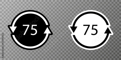 Low Lead Glass. Glass recycling code 75 GL. Vector illustration