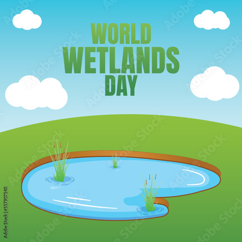 World wetlands day banner poster