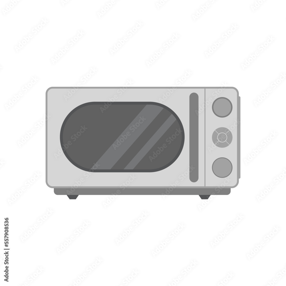 microwave flat design vector illustration. electric oven