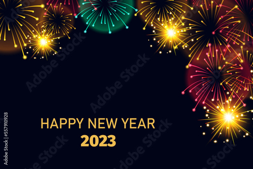 elegant premium 2023 new year greeting card design background.