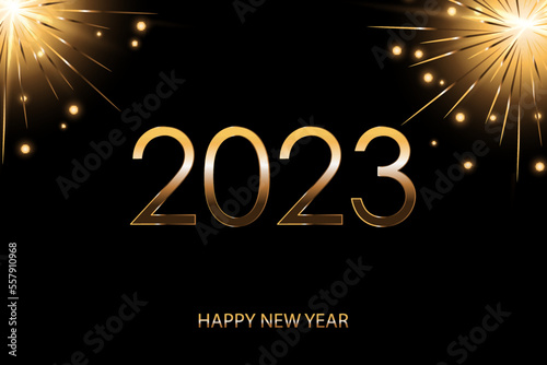 2023 new year grand celebration background with firework design vector illustration