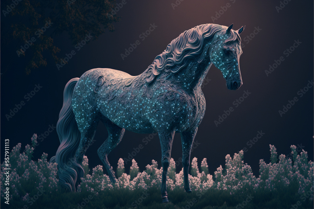 3d horse rendering.