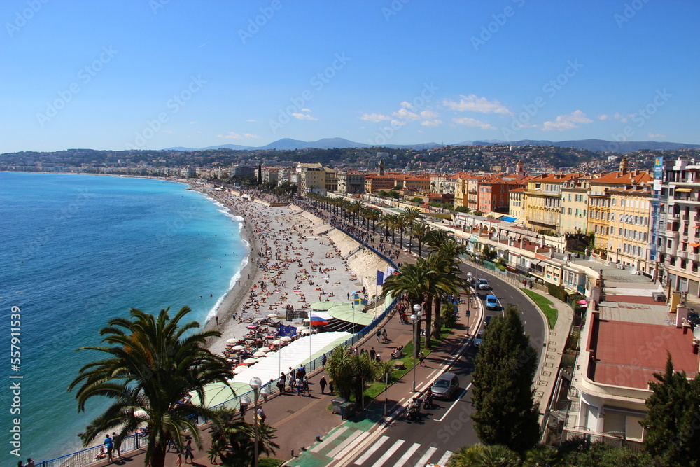 Plage de Nice, Sud de la France.