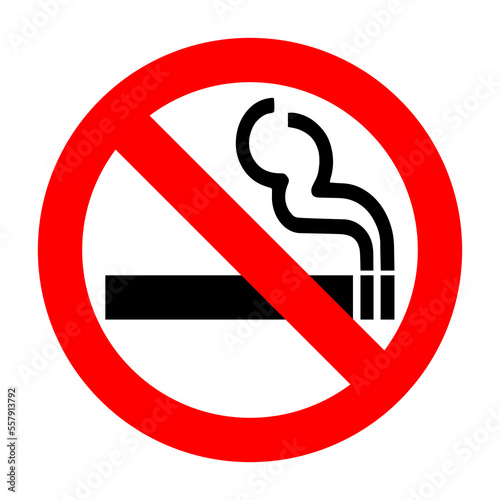 No smoking Cigarette in prohibition sign on Transparent Background