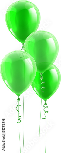 Green Party Balloons Graphic