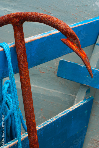 An anchor on the fishing boat