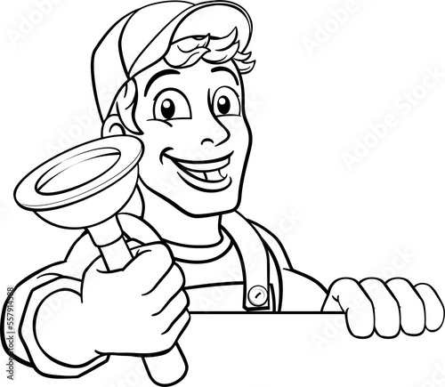Plumber Cartoon Plumbing Dr...