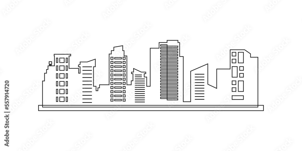 City silhouette building flat design clipart